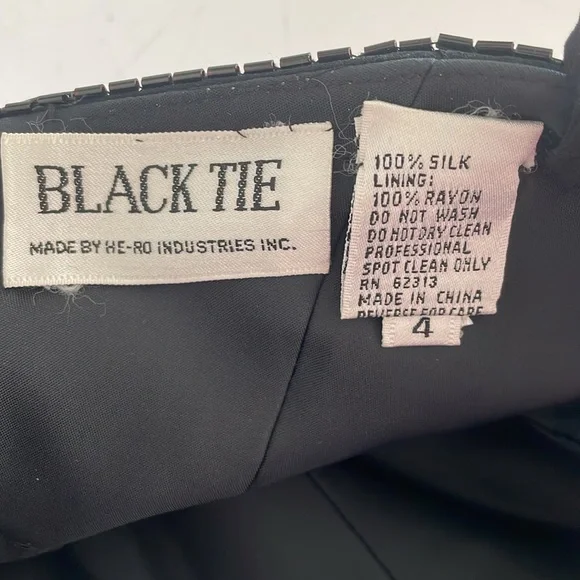 Black Tie He-ro Industries Womens Silk Beaded Strapless Evening Jumpsuit size 4 - Picture 6 of 14